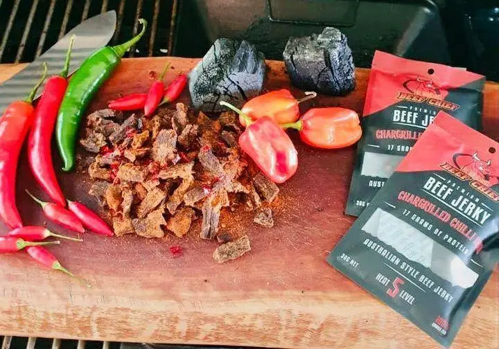 beef chief chargrilled chilli bbq beef jerky