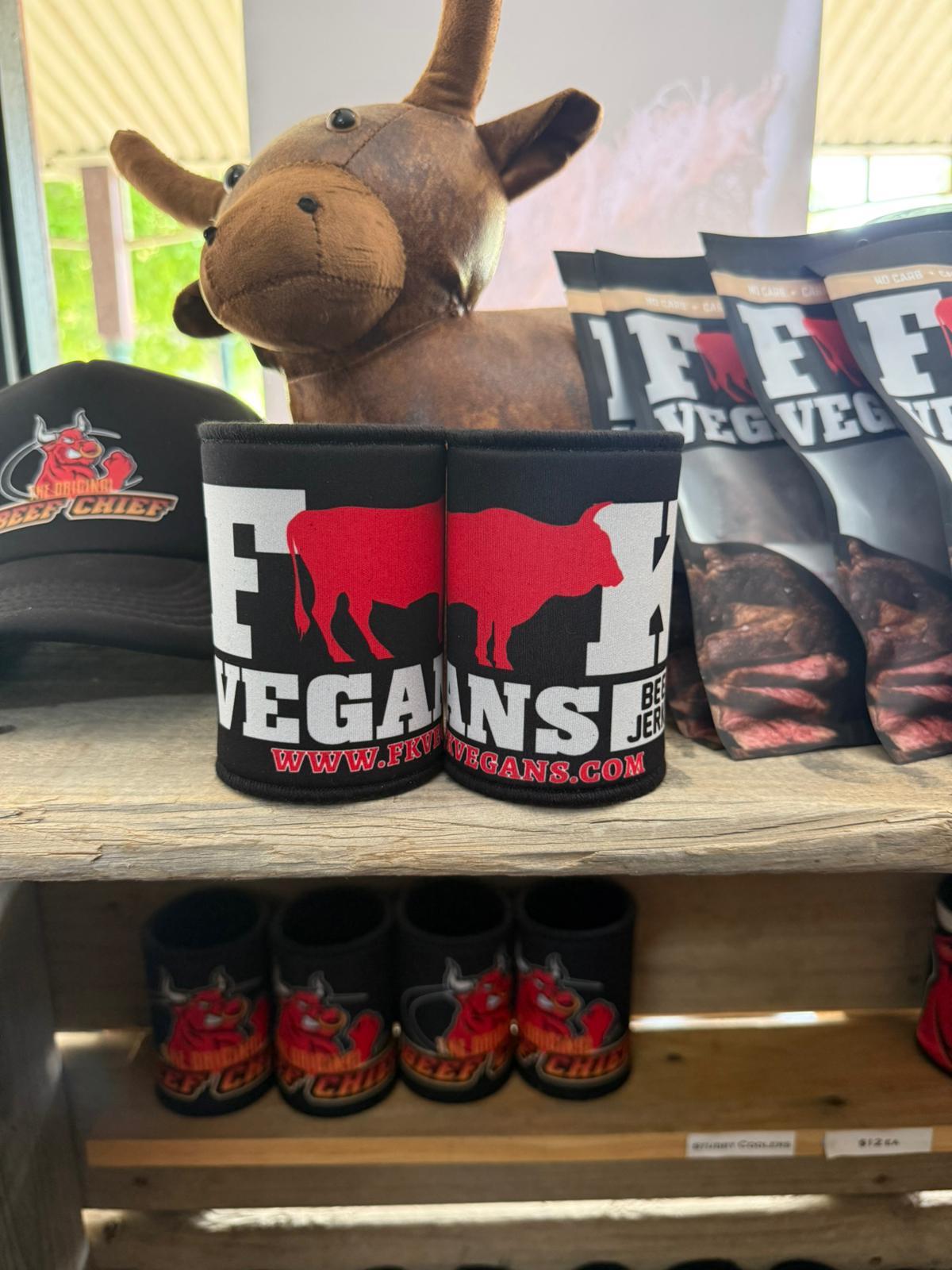 Fuck Vegans Stubby Cooler - Merchandise